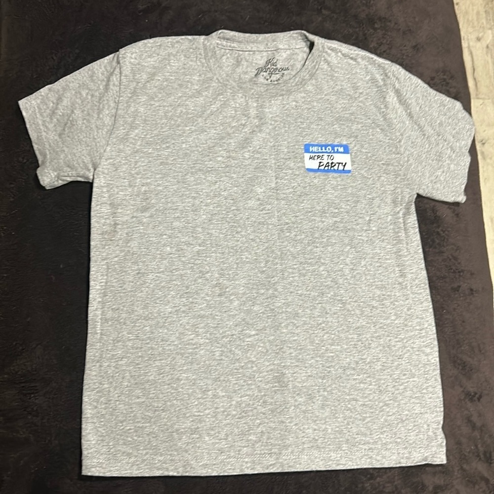 Kid Dangerous Youth Grey Graphic Print Short Sleeve Crewneck T-Shirt‎ Small